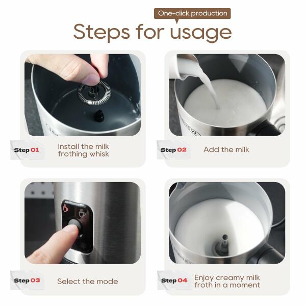 HiBREW 4 in 1 Milk Frother Frothing Foamer Fully automatic Milk Warmer Cold/Hot Latte Cappuccino Chocolate Protein powder M3A image 7