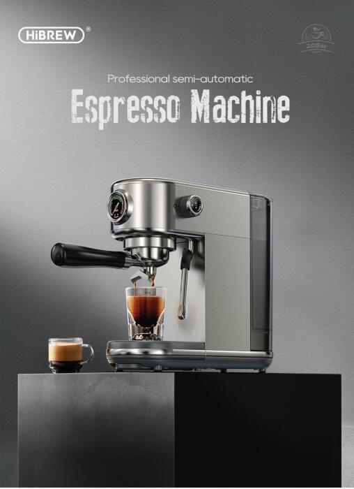 HiBREW 20Bar Semi Automatic Espresso Coffee Machine - H10B image 1