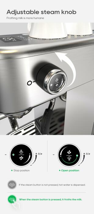 HiBREW 20Bar Semi Automatic Espresso Coffee Machine - H10B image 8