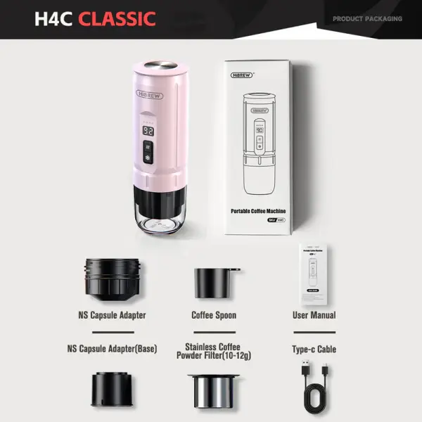 HiBREW H4C Pink – Portable Espresso Maker Explorer image 0