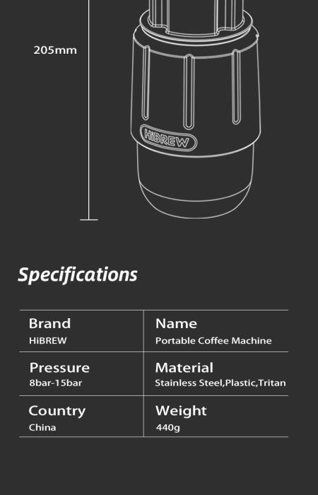 HiBREW 2 in 1 Portable Espresso Maker For Capsule & Ground Hand Press Brewer H4D image 6