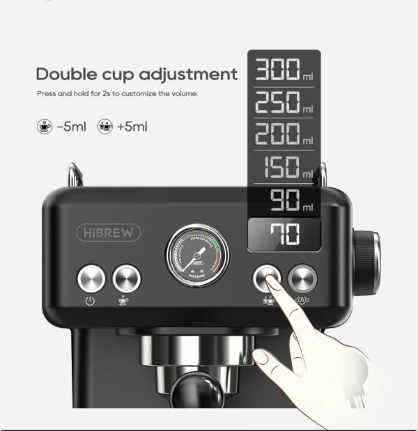 HiBREW Semi Automatic Espresso  H10A - Black image 7