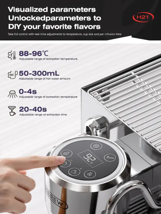 HiBREW H21 Espresso Machine – Professional Coffee Experience at Home - Silver image 3