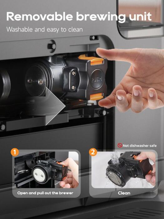HiBREW Fully Automatic Espresso Machine Cappuccino With Grinder H16 image 3