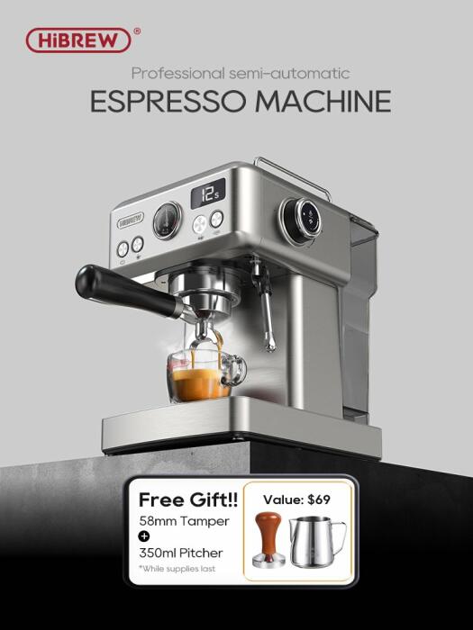 HiBREW Semi Automatic Espresso  H10A - Silver image 7