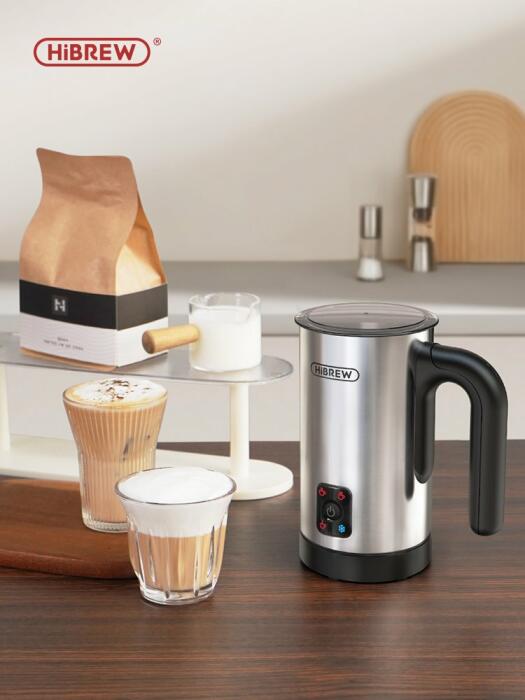 HiBREW 4 in 1 Milk Frother Frothing Foamer Fully automatic Milk Warmer Cold/Hot Latte Cappuccino Chocolate Protein powder M3A image 8