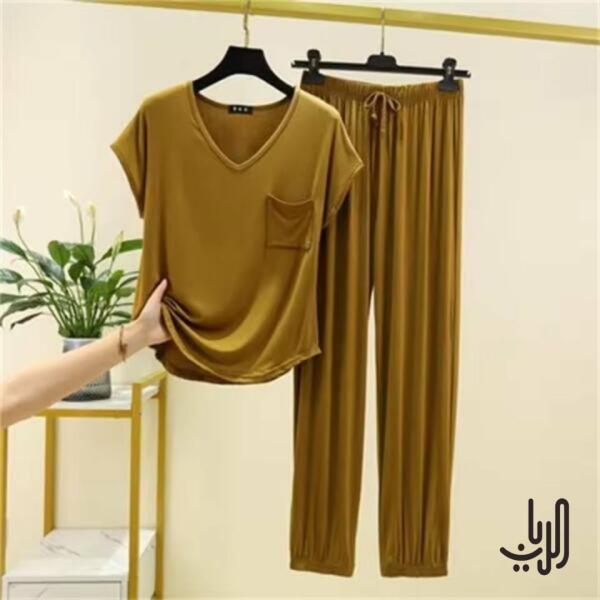طقم بيجامات نسائي بدون أكمام image 6