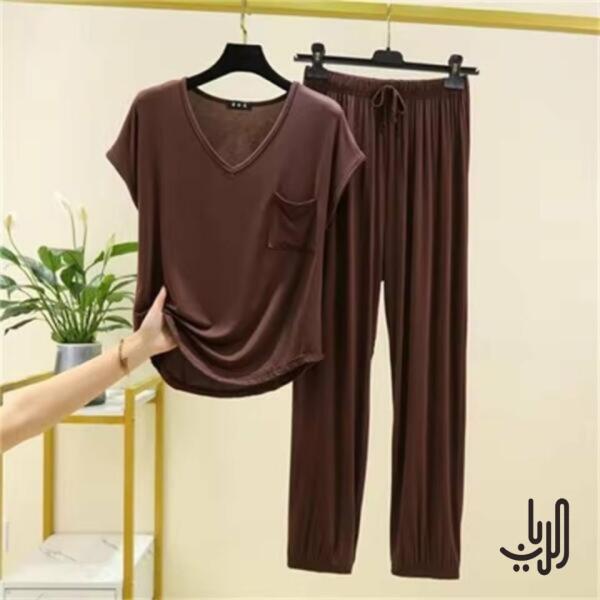 طقم بيجامات نسائي بدون أكمام image 0