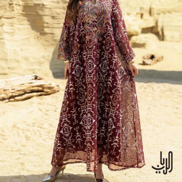 دراعة نسائية شبكية مطرزة image 1