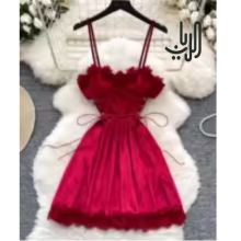 فستان لانجري قصير بتفاصيل مثيره مزين بخيوط جانبيه  image 0