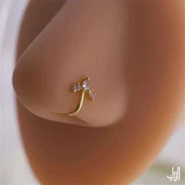 اكسسوار الانف الكريستال الذهبي image 3