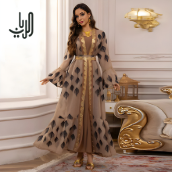 دراعة نسائيه انيقة مطرزة بالذهبي  image 0