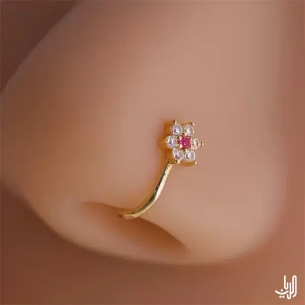 اكسسوار الانف الكريستال الذهبي image 0