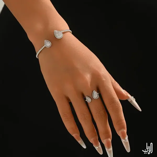 طقم خاتم وسوار نسائي من قطعتين image 3