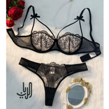 طقم حمالة صدر وسروال دانتيل خلاب ومغري  image 2