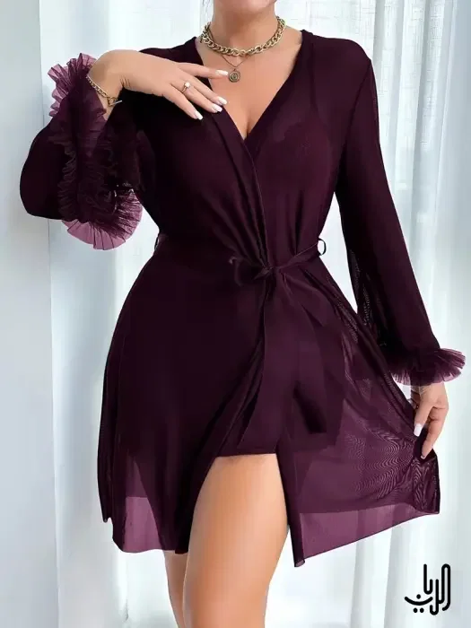 طقم ملابس نوم نسائية من قطعتين بتصميم أنيق وجذاب ومريح image 2
