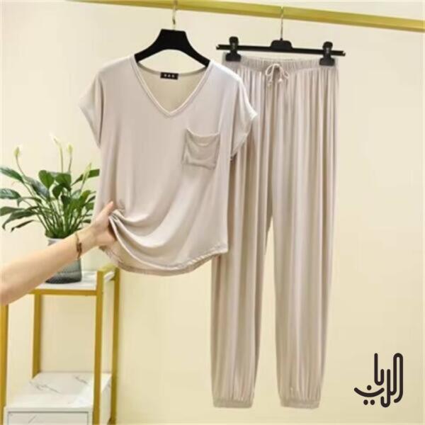 طقم بيجامات نسائي بدون أكمام image 7