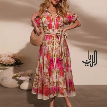 فستان انيق بتصميم الورود المزهره  image 0