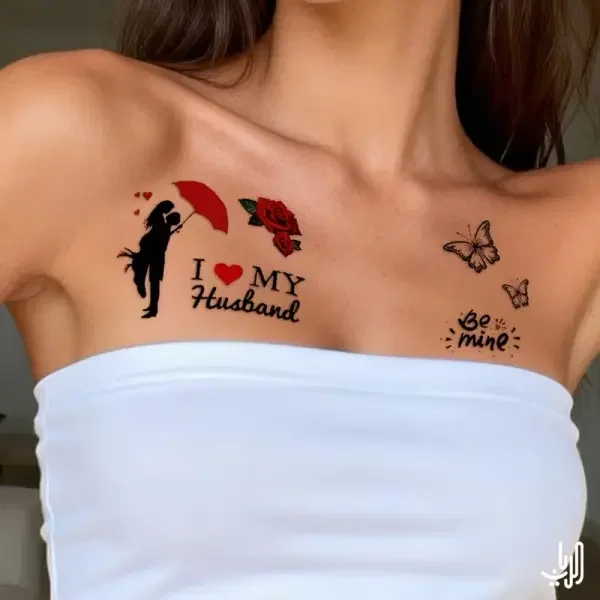 ملصقات وشم رومانسية للأزواج  image 2