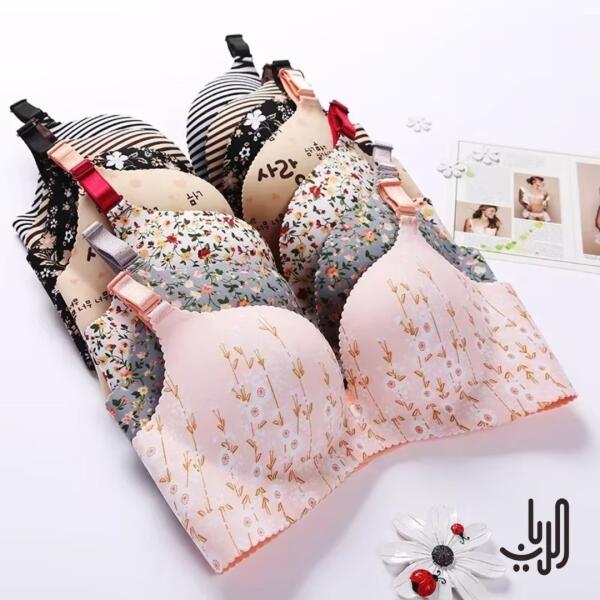 حمالة صدر بدون درزات بطبعة زهور image 0