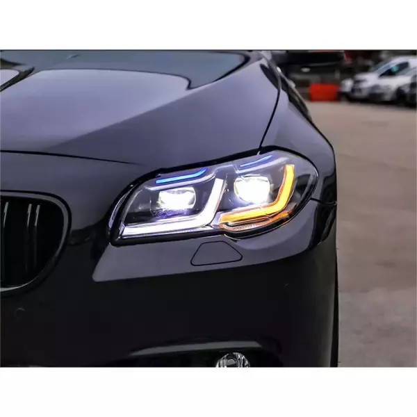 مصابيح أمامية  LED  لسيارة BMW الفئة الخامسة F10 F18 2011-2017 بدون نظام AFS مناسبه للهالوجين image 2