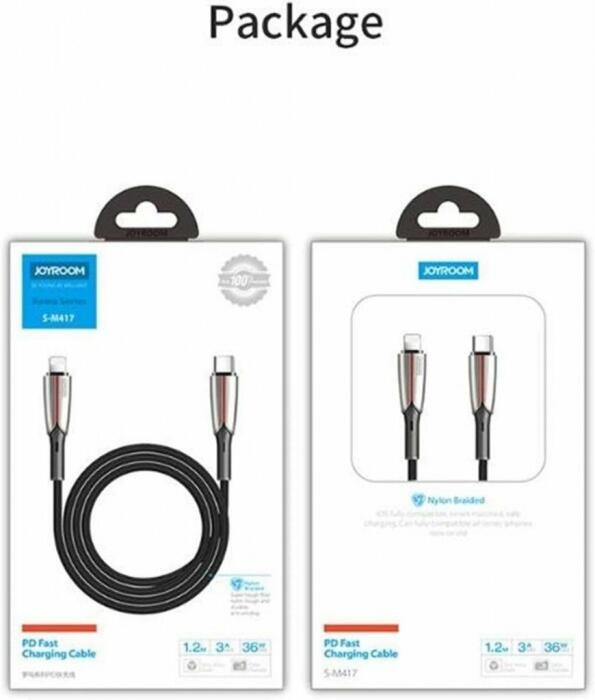 JoyRoom S-M417 Type-C To Lightning Pd Fast Charging Cable, 36W - Black image 0