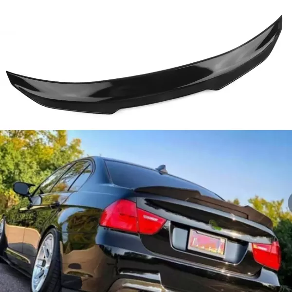 سبويلر جناح خلفي للسيارة تصميم PSM لسيارة BMW E90 05-12  سيدان باللون الأسود اللامع image 0