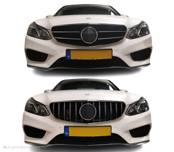  شبكه اماميه أسود لسيارة مرسيدس E-Class W212  موديل 2014-2016 تصميم GT-R  image 1