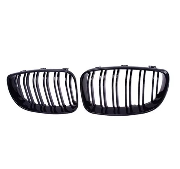 شبك أمامي أسود لامع لسيارات BMW E81 E87 E82 E88 مختارة من 07-11 شبك مزدوج الشرائح بخط مزدوج image 0