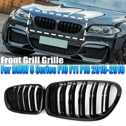 شبكة أمامية مزدوجة الشرائح لسيارة BMW F10  باللون الأسود image 0