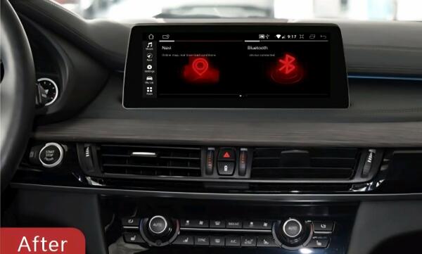 شاشة اندرويد ذاكرة (RAM) سعة 4 جيجابايت وذاكرة  (ROM) سعة 64 جيجابايت تدعم CarPlay و Android Auto مقاس 10.25 بوصة لسيارة BMW X5 2013-2016 NPT F15 image 0