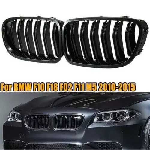شبكة أمامية مزدوجة الشرائح لسيارة BMW F10  باللون الأسود image 1