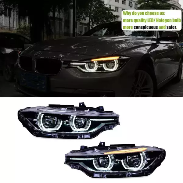 مصابيح أمامية LED لسيارة BMW الفئة الثالثة F30/F31 مناسب لـ هالوجين  image 0