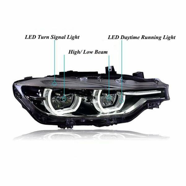 مصابيح أمامية LED لسيارة BMW الفئة الثالثة F30/F31 مناسب لـ هالوجين  image 2