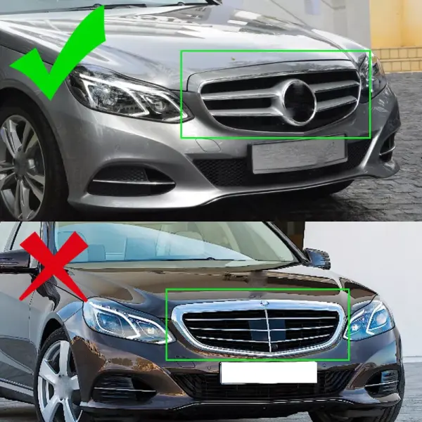 شبكه اماميه أسود لسيارة مرسيدس E-Class W212  شكل AMG موديل 2014-2016 image 2