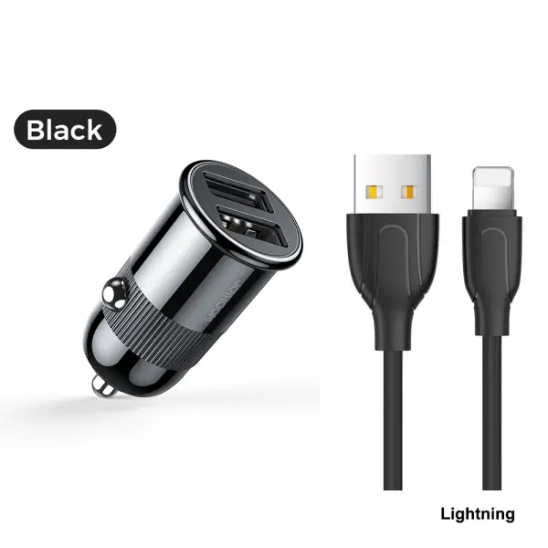 C-A06 3.1A dual USB Car Charger with Cable image 0