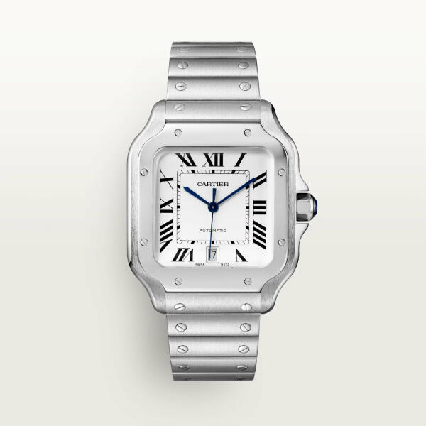 Cartier santos metal silver white dial - MQ  image 0