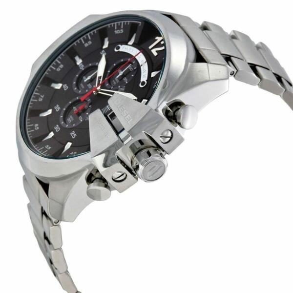 DIESEL MEGA CHIEF METAL SILVER BLACK DIAL image 1