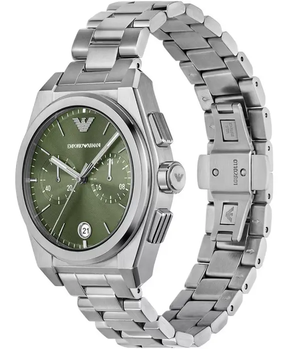 EMPORIO ARMANI METAL SILVER - GREEN DIAL image 2