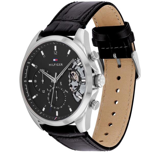 TOMMY LEATHER BLACK-BLACK DIAL CHRONOGRAPH image 1