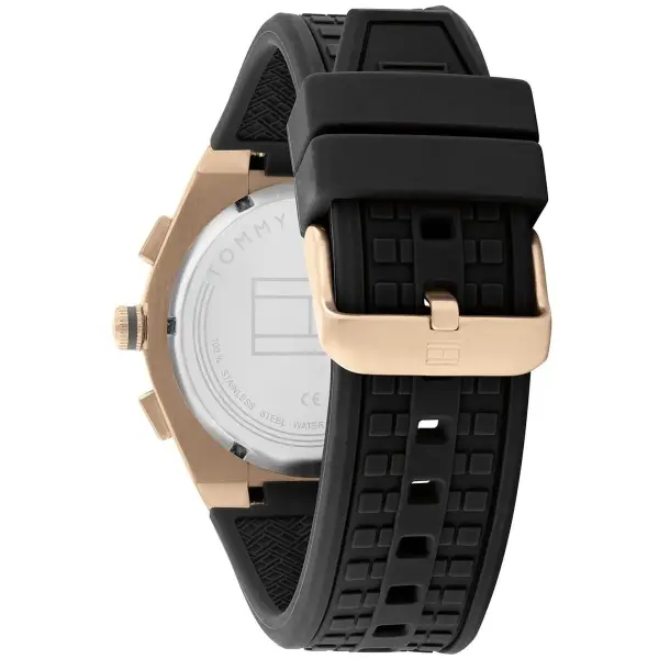 TOMMY RUBBER BLACK - BLACK DIAL - ROSE GOLD FRAME - CRONOGRAPH image 2