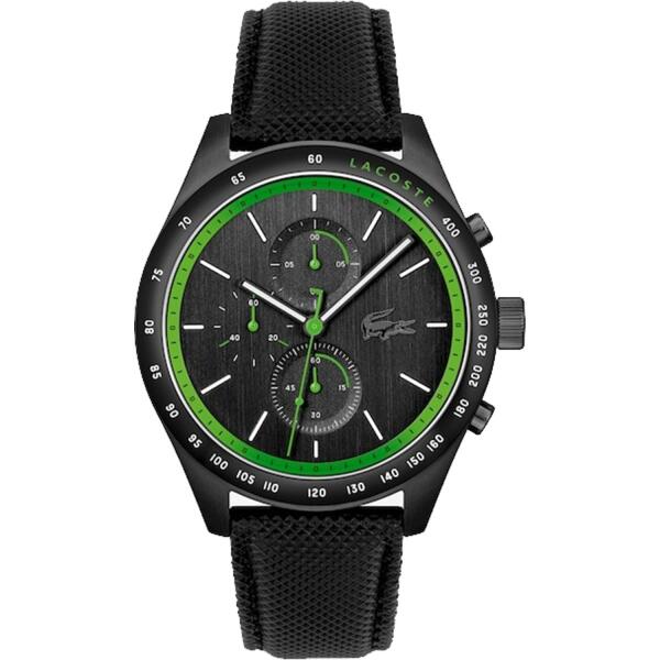 LACOSTE LEATHER BLACK - GREEN ACCENT  image 0