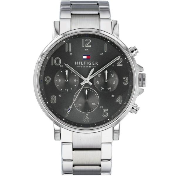 TOMMY METAL SILVER - BLACK DIAL - CHRONOGRAPH  image 0