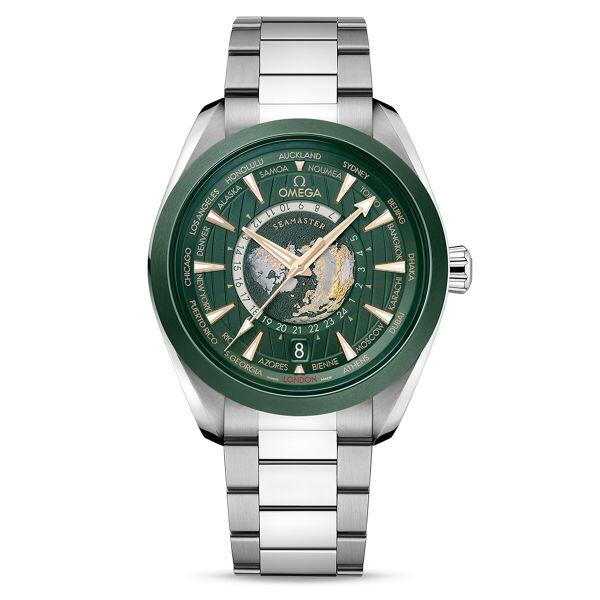 OMEGA WORLD TIME METAL - GREEN DIAL - MQ image 0