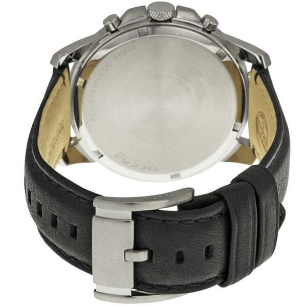 FOSSIL LEATHER BLACK FRAME SILVER - BLACK DIAL image 2