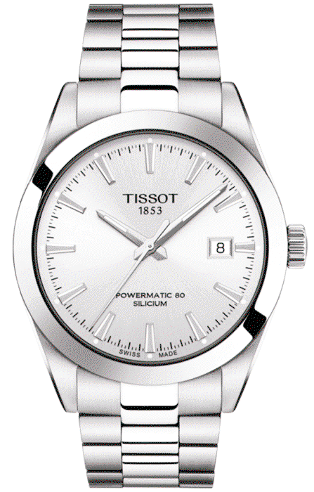 tissot men's gentleman watch WHITE DIAL image 0