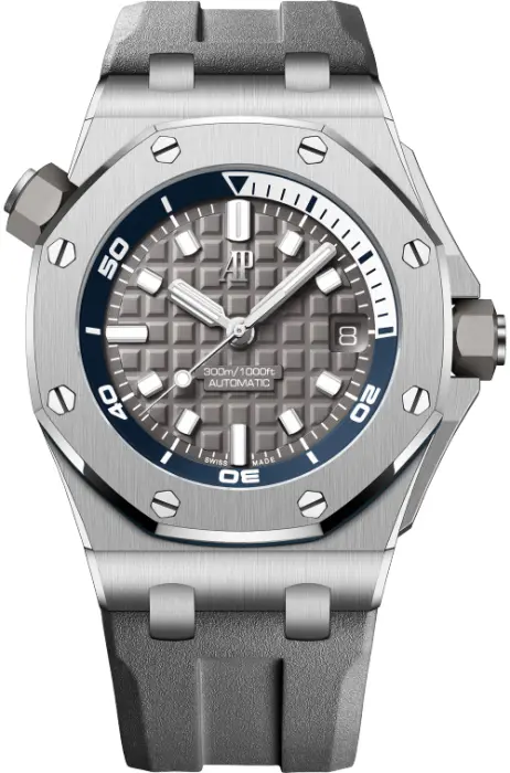 AP Royal Oak OFFSHORE Silver Frame grey Rubber (GRAY) - MQ  image 0