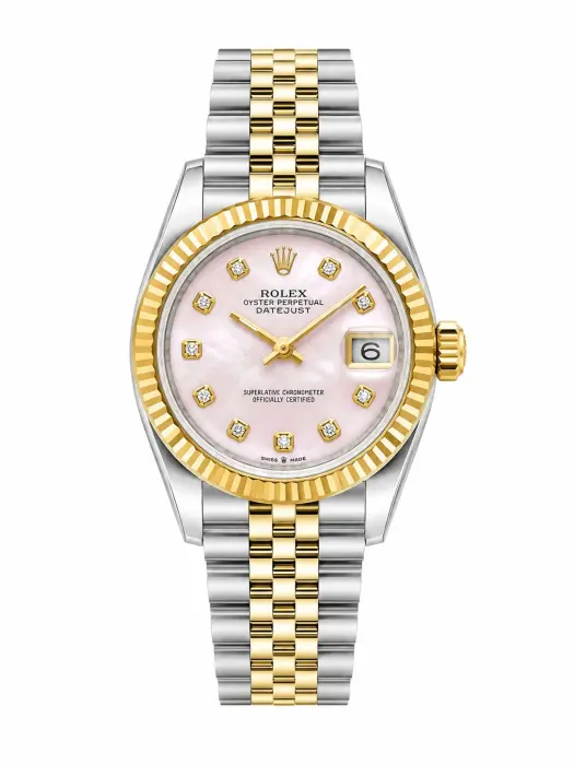 ROLEX DATE JUST TWO TONE GOLD ( PINK DIAL WITH DIMOND )  36 MM  image 0