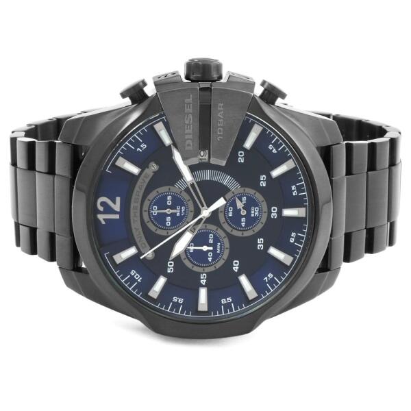 DIESEL MEGA CHIEF GREY METAL BLUE DIAL image 1