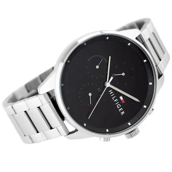 TOMMY METAL SILVER - BLACK DIAL CHRONOGRAPH image 1
